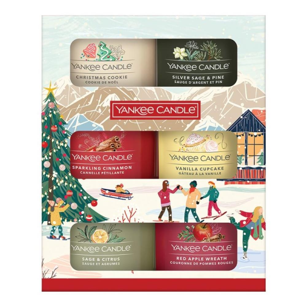 Yankee Candle Geschenkset 6 Mini-Votivkerzen in verschiedenen Weihnachtsdüften